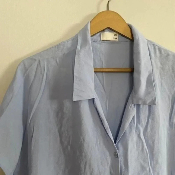 Wilfred Free Blue Crop Front Tie Top - Picture 7 of 10